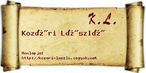 Kozári László névjegykártya