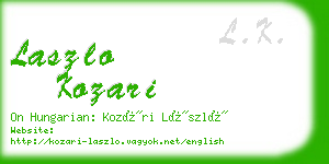 laszlo kozari business card